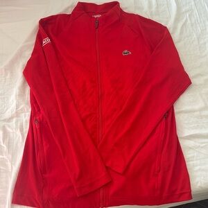 Red Lacoste zip up